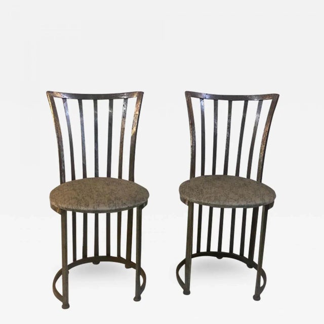 Metal 1960s Shaver Howard Moder Slatted Brushed Steel Chairs - A Pair For Sale - Image 7 of 7