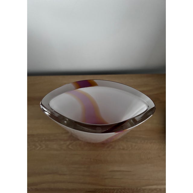 Mid-Century Modern 1980s Signed Bengt Edenfalk for Kosta Boda Multicolor Sommerso Glass Vase For Sale - Image 3 of 5