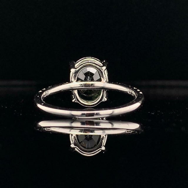 Metal Sapphire Diamond Ring 14k White Gold 2.8 TCW Certified, Size 5 For Sale - Image 7 of 11