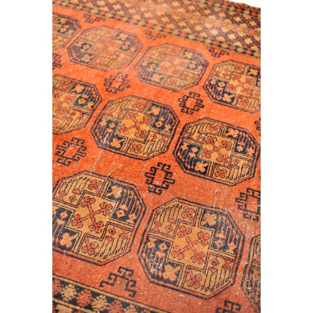 Ersari Burnt Orange, Copper, Rust, Camel & Indigo Square Rug - 8.7 x 9.2 For Sale - Image 9 of 13