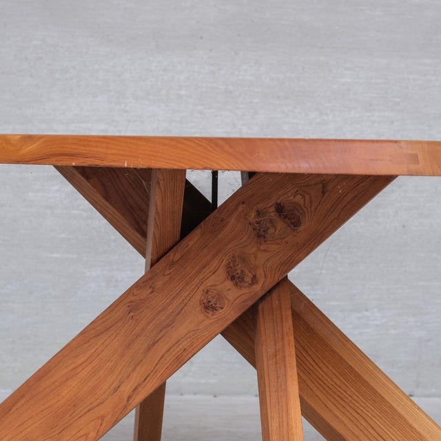 Mid-Century French Elm Aban T35B Dining Table from Pierre Chapo, 1970s For Sale - Image 9 of 13