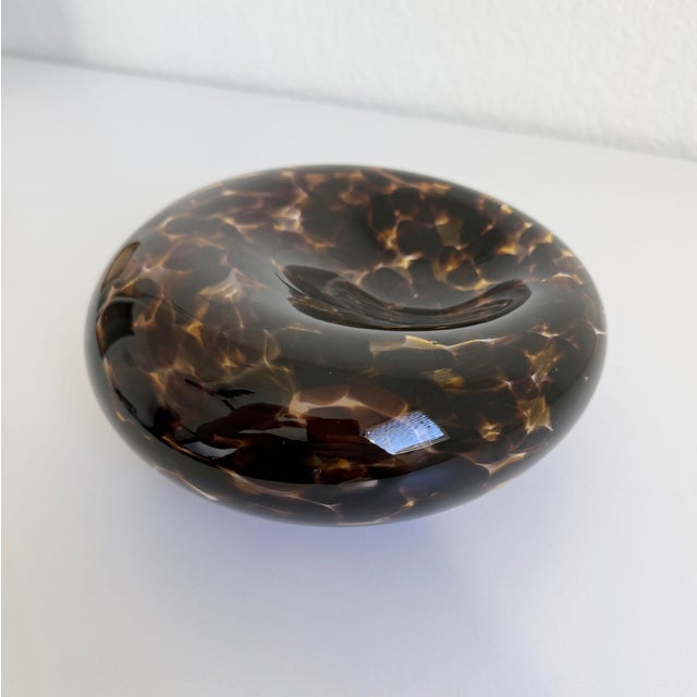 Late 20th Century Late 20th Century Modernist Blown Glass Tortioise Shell Bowl For Sale - Image 5 of 8
