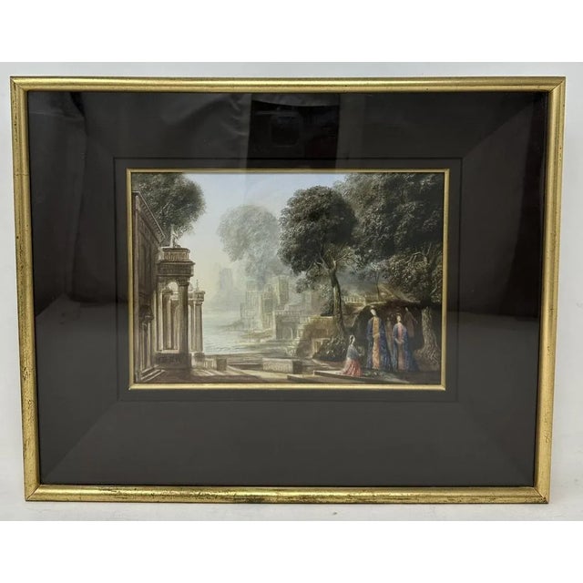 Antique Continental Italianate Framed Watercolour on Board Possibly Venice Italy For Sale - Image 6 of 8