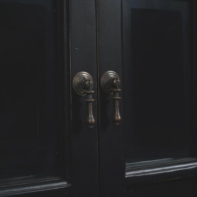 Wood Black Painted Display Cabinet For Sale - Image 7 of 9