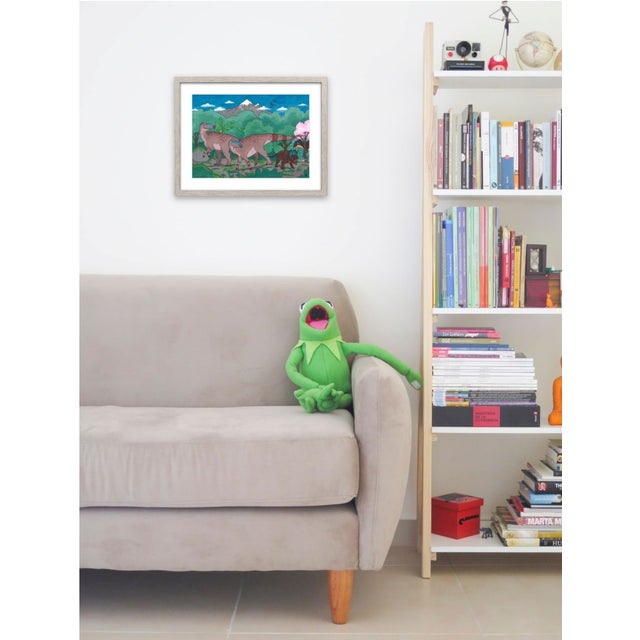 Atelier Aria Lumae Kai Hanna Van Wouden Dinosaur Paradigm Original Gouache Fine Art Cotton Rag Gallery Board Print 24 X 18 For Sale - Image 9 of 15