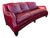 Hancock & Moore Sundance Burgundy Leather Sofa With Nailhead Trim and Turned Bun Feet For Sale