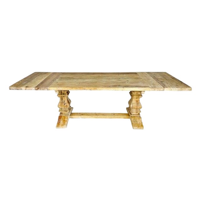 19th. C. Italian Tuscan Style Bleached Walnut Dining Table W/ Leaves For Sale