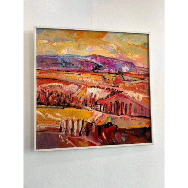 Jean Krillé, Landscape No. 98, Oil on Masonite, 1989 For Sale - Image 7 of 10