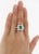 Green 1960s 2.86 Carat Afghan-Chinese Minor Oil Emerald & Diamond Halo Ring in 18k Gold Size 6 For Sale - Image 8 of 11