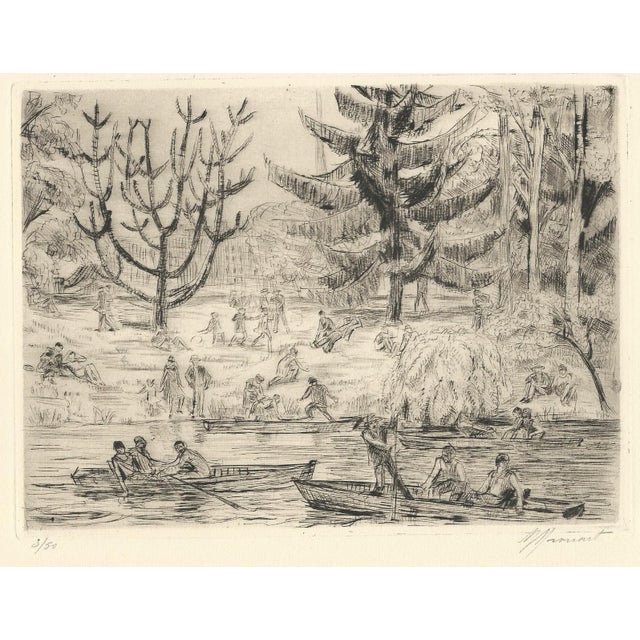 Raphaël Drouart, The Bois De Boulogne, 1920s, Etching For Sale - Image 12 of 12
