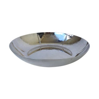 C.1970's English Silverplate Embossed Lotus Fluted Nut Bowl For Sale