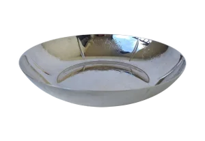 C.1970's English Silverplate Embossed Lotus Fluted Nut Bowl