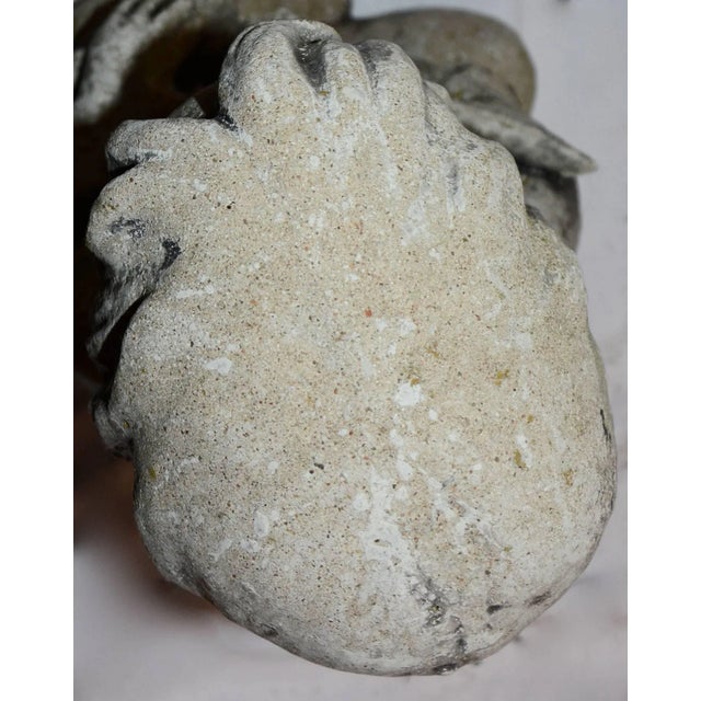 Sculpture Materials Midcentury Concrete Statue of Baby Holding Bunnies For Sale - Image 7 of 10