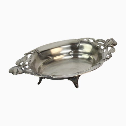 French Art Nouveau Tray in Silver Metal, 1890s For Sale - Image 11 of 11