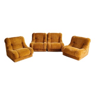 Italian Modular Lounge Chairs, 1970s, Set of 4 For Sale