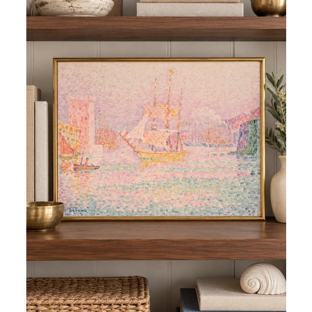Amanda Lindroth Vintage French Coastal Art Print – Pastel Harbor by Paul Signac, 24" X 18" For Sale - Image 4 of 8