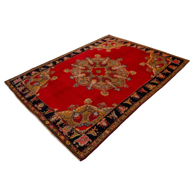 1950s Rare Unused Vintage Authentic Turkish Rug | Handwoven Wool | Rustic Farmhouse Decor For Sale - Image 5 of 18