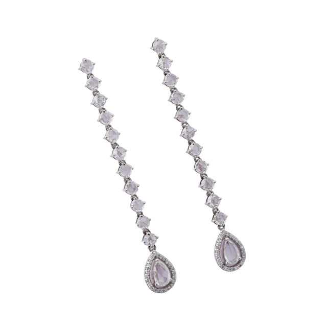 Metal Natural rosecut diamond 2.18cts earring in 14k gold For Sale - Image 7 of 18