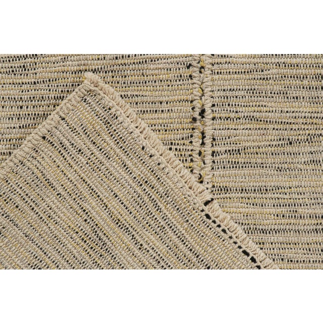 Textile 2010s Rug & Kilim’s Contemporary Kilim Rug in Beige With Black and Yellow Accents For Sale - Image 7 of 8