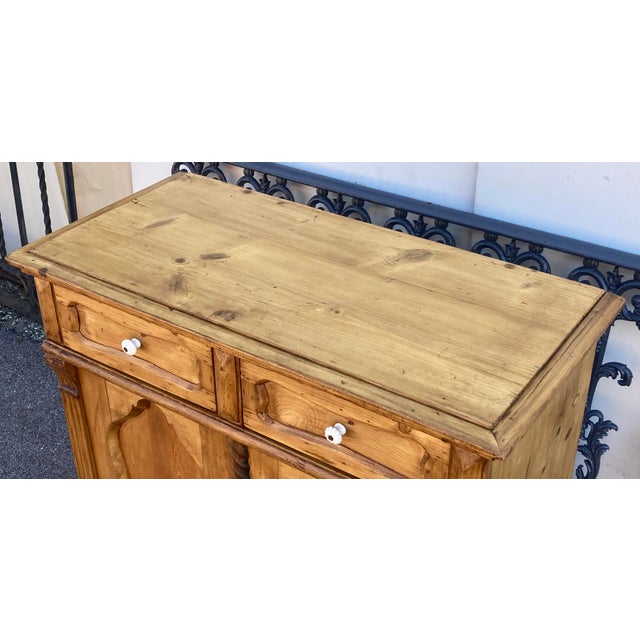 Late 19th Century Late 19th Century Pine Dresser Base With Two Doors and Two Drawers For Sale - Image 5 of 18