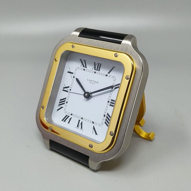 Santos Pendulette Alarm Clock by Cartier, Swiss, 1980s For Sale - Image 4 of 8