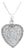 Diamond Encrusted Heart with Rope Trim 1.30cttw 14k White Gold 16" For Sale