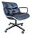 MCM to Modern Executive Armchair by Charles Pollock for Knoll Black Leather & 4 Prong Swivel Base For Sale