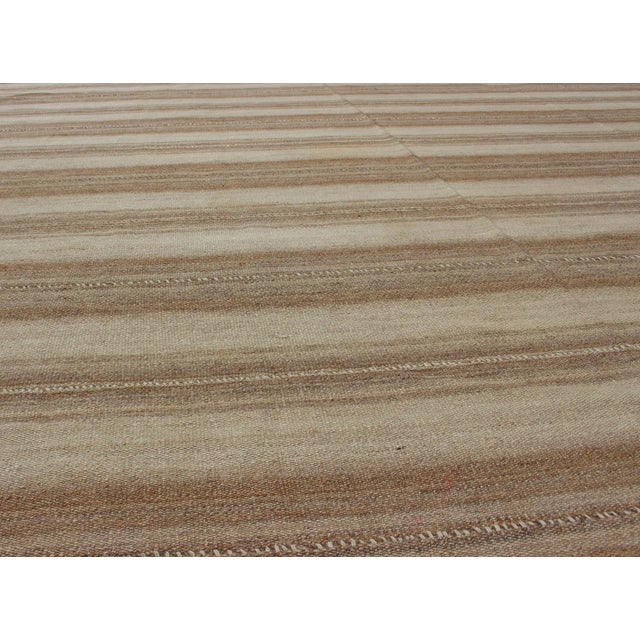 Textile 1930s Multi Paneled Persian Kilim With Square-Shaped, in Taupe, Light Brown For Sale - Image 7 of 12