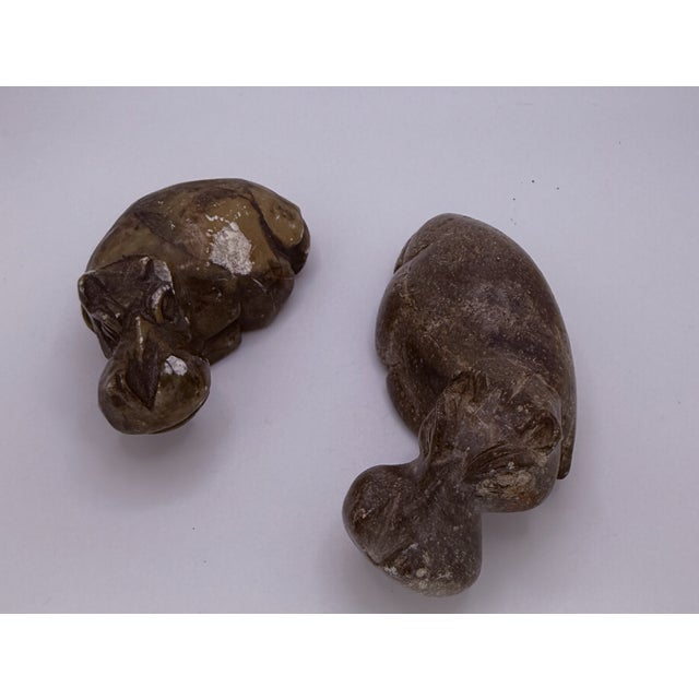 Stone Pair of Mid 20th Century Stone Hippo Figures For Sale - Image 7 of 10