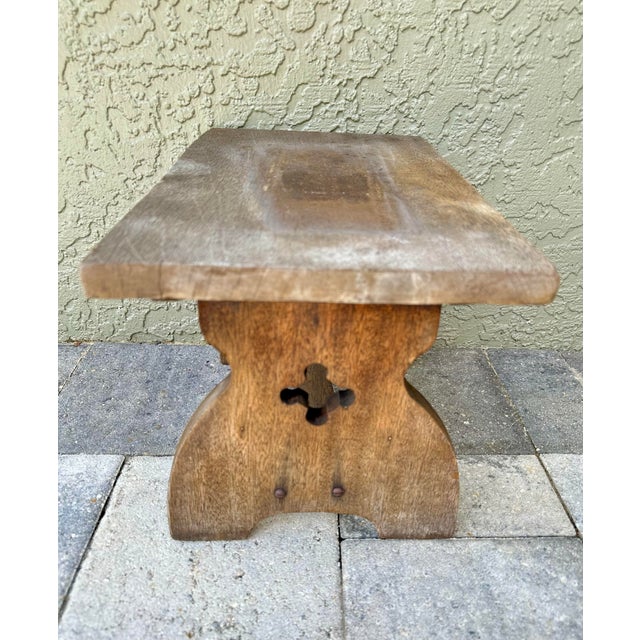Early 20th Century Antique Early 20th Century Handcrafted Solid Wood Rustic Footstool or Milking Stool For Sale - Image 5 of 11