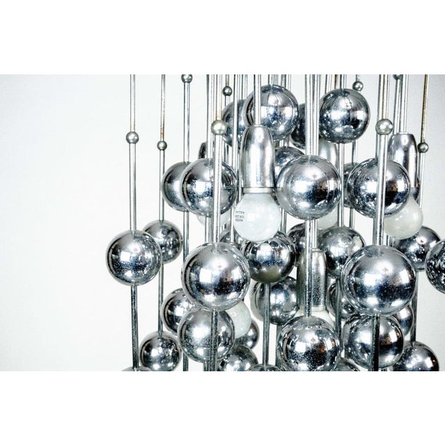 Italian Chrome Chandelier with Spherical Elements, 1970s For Sale - Image 10 of 17