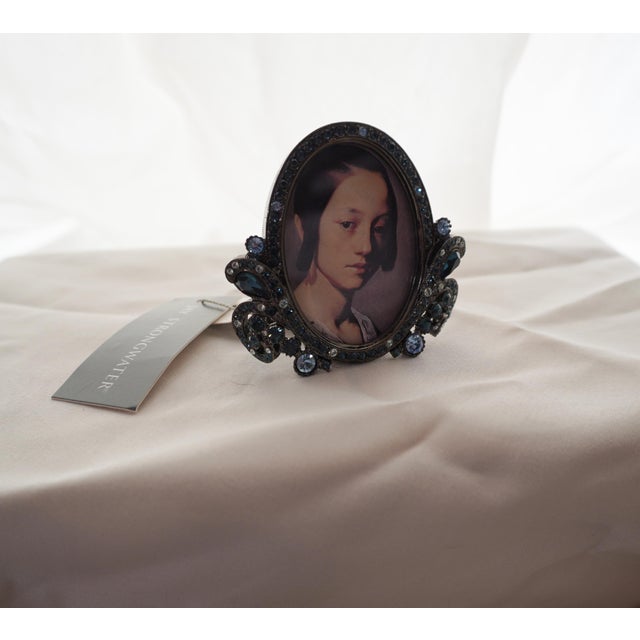 Small Sapphire & Gunmetal Jay Strongwater Frame For Sale - Image 4 of 12