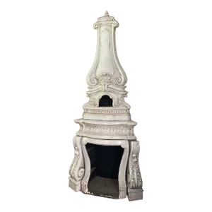 Antique French Porcelain Ceramic Corner Stove