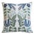 Botanical Floral & Birds Woven Feather/Down Pillow 17” Square For Sale