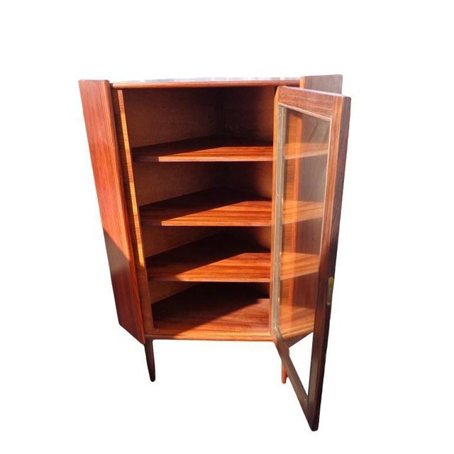 Mid-Century Modern Mid 20th Century Scandinavian Rosewood Corner Cabinet For Sale - Image 3 of 6