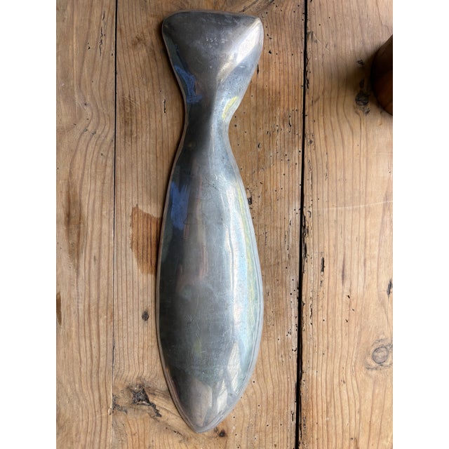 Vintage Nambe #553 Fish Shaped Aluminum Serving Tray For Sale - Image 11 of 12