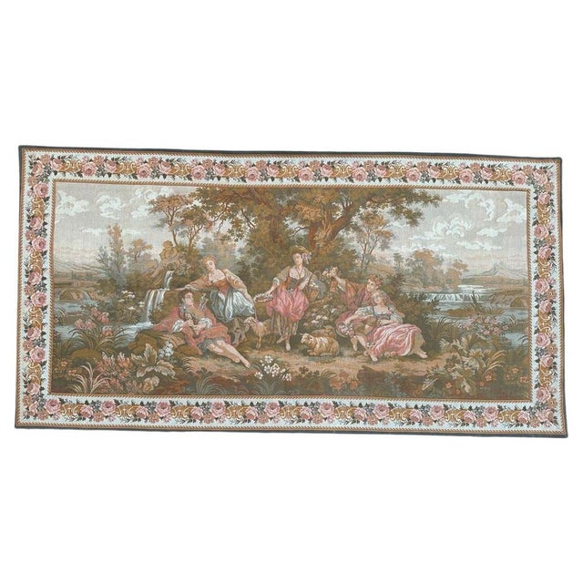 Vintage French Jacquard Tapestry, 1980s For Sale - Image 18 of 18