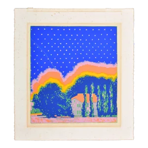 Original Signed Linda Plotkin "One Evening" Woodcut Serigraph, Unframed