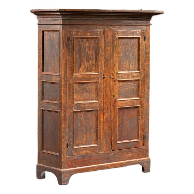 Mid-19th Century Painted Pine Cupboard For Sale