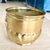 Vintage English Hand-Hammered Brass Lion Head Cachepot Jardinière For Sale - Image 9 of 12