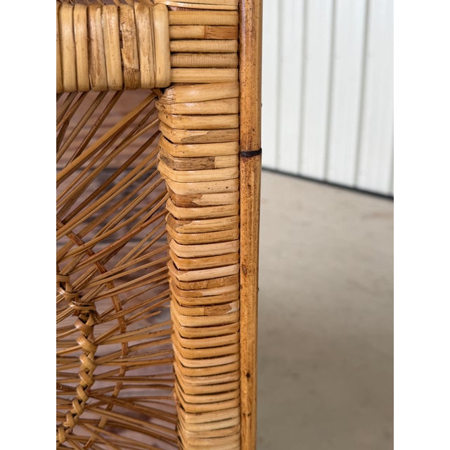Monumental Vintage Boho Coastal Buri Rattan Sunburst Wall Mirror For Sale In Naples, FL - Image 6 of 12