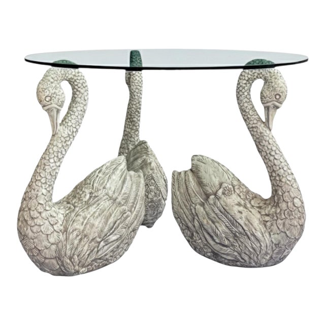 1970s Neo-Classical Style Cast Garden Swan Form Center or Dining Table For Sale