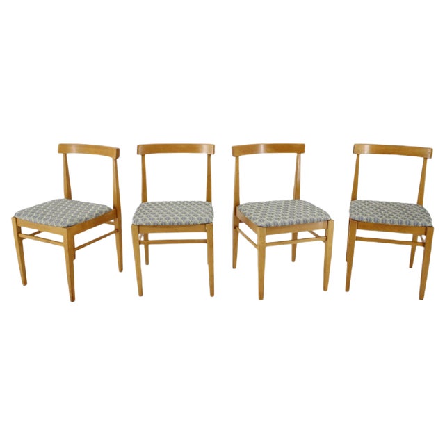 Minimalist Dining Chairs, Czechoslovakia, 1960s, Set of 4 For Sale