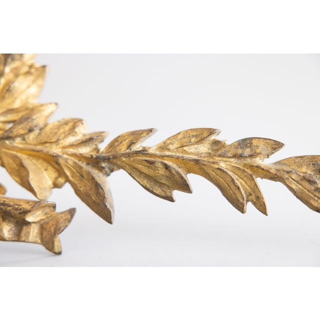 Gold 19th Century French Gilt Bronze Ormolu Bow & Garland Appliqué Tabletop Fragment Swag For Sale - Image 8 of 9