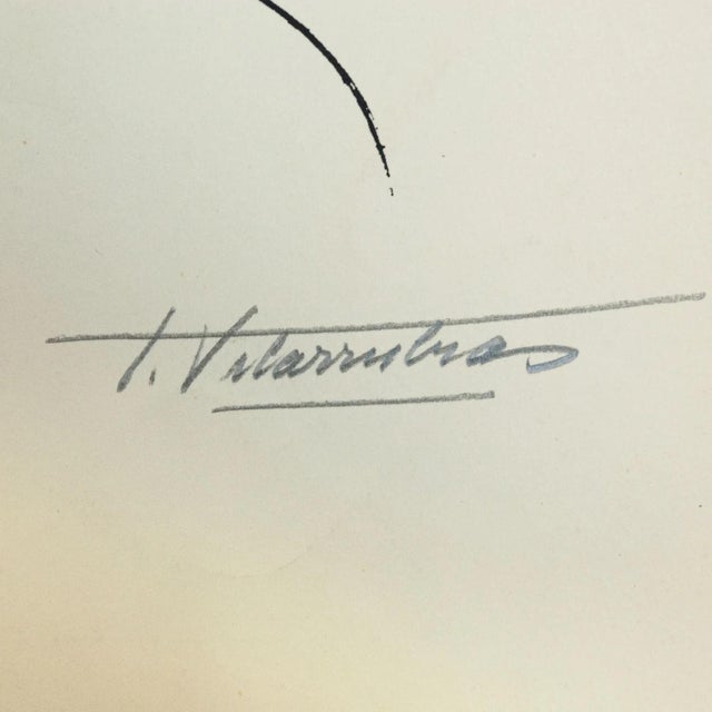 Teresa Vilarrubias, Aubrey Beardsley Style Composition, Silkscreen, 1950s For Sale - Image 4 of 5