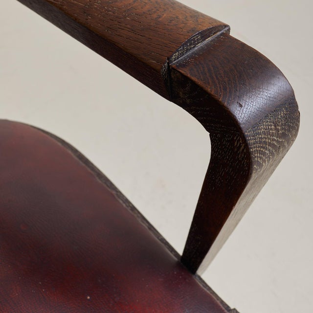 French Art Deco Cerused Oak Fauteuil Chair, 1940s - 2 Available For Sale - Image 10 of 11