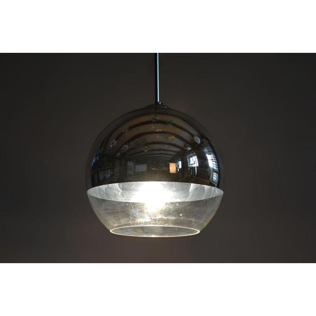 Mid-Century Chandelier in Chromed Steel and Opaline Glass, Germany, 1970s For Sale - Image 11 of 12
