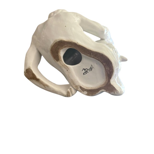 Vintage Italian Ceramic Monkey Centerpiece Bowl With Clam Shell Compote For Sale - Image 10 of 12
