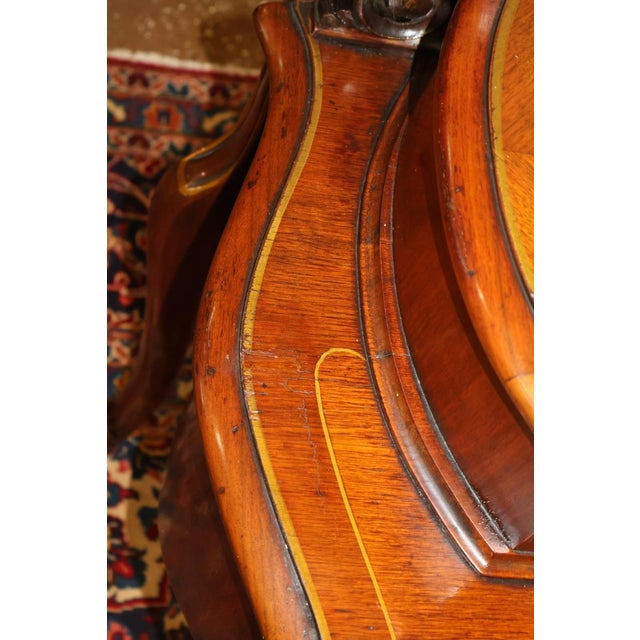 French Louis XV Style Walnut Inlaid Acid Etched Vanity Circa 1920's For Sale - Image 13 of 16