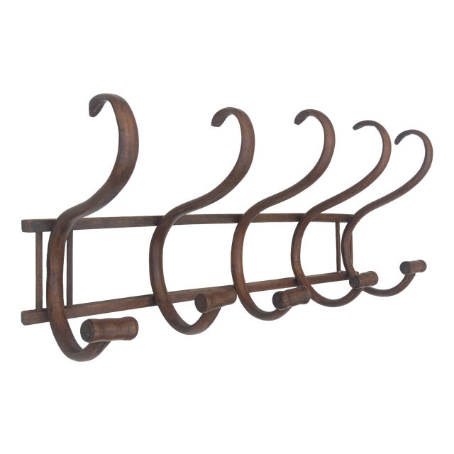 Vintage Bentwood Wall Coat Rack, 1950s For Sale